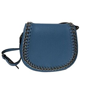 BLACK RIVET Blue Faux Pebbled Leather Crossbody Bag